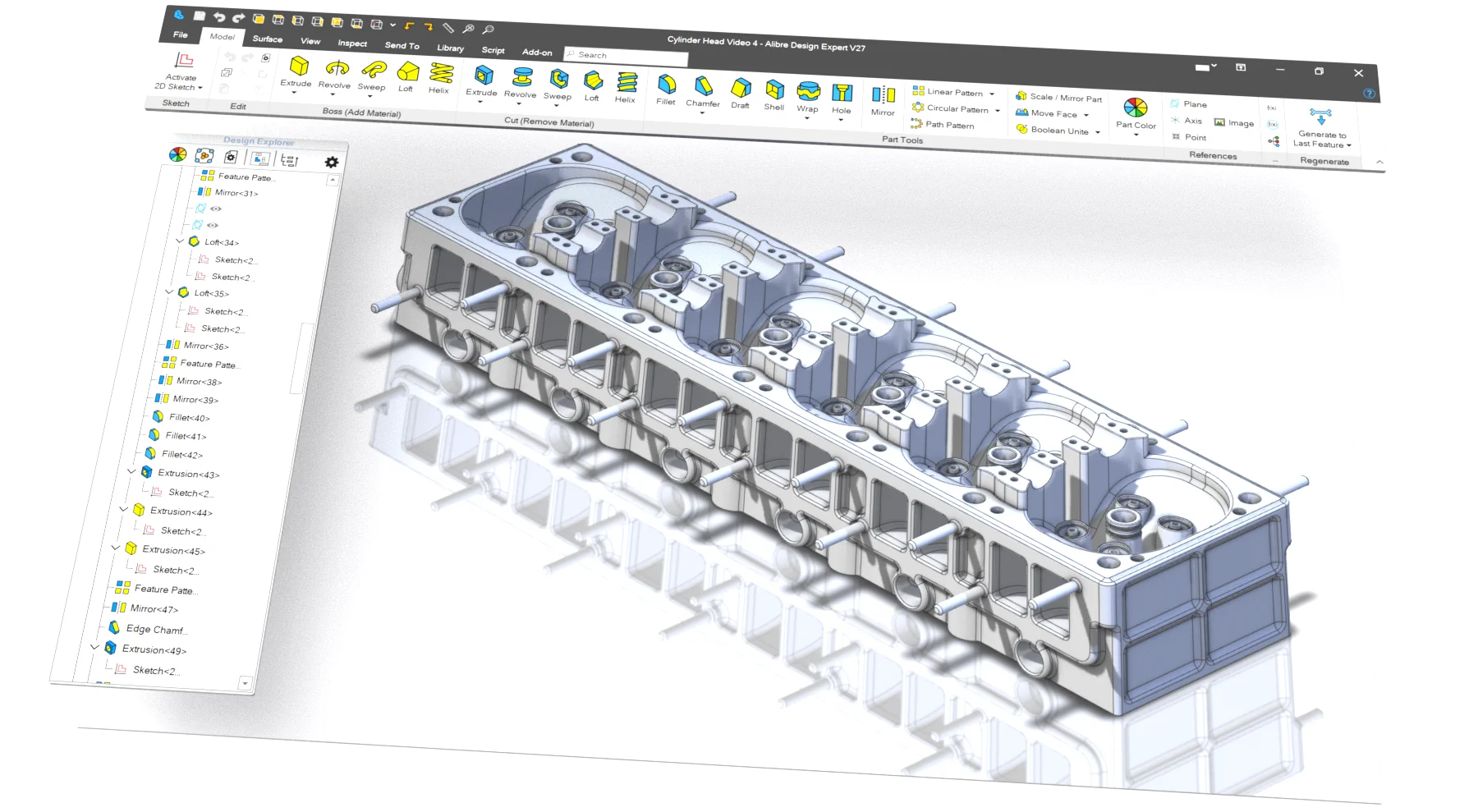 Alibre Design CAD programında hazırlanmış üç boyutlu teknik model
