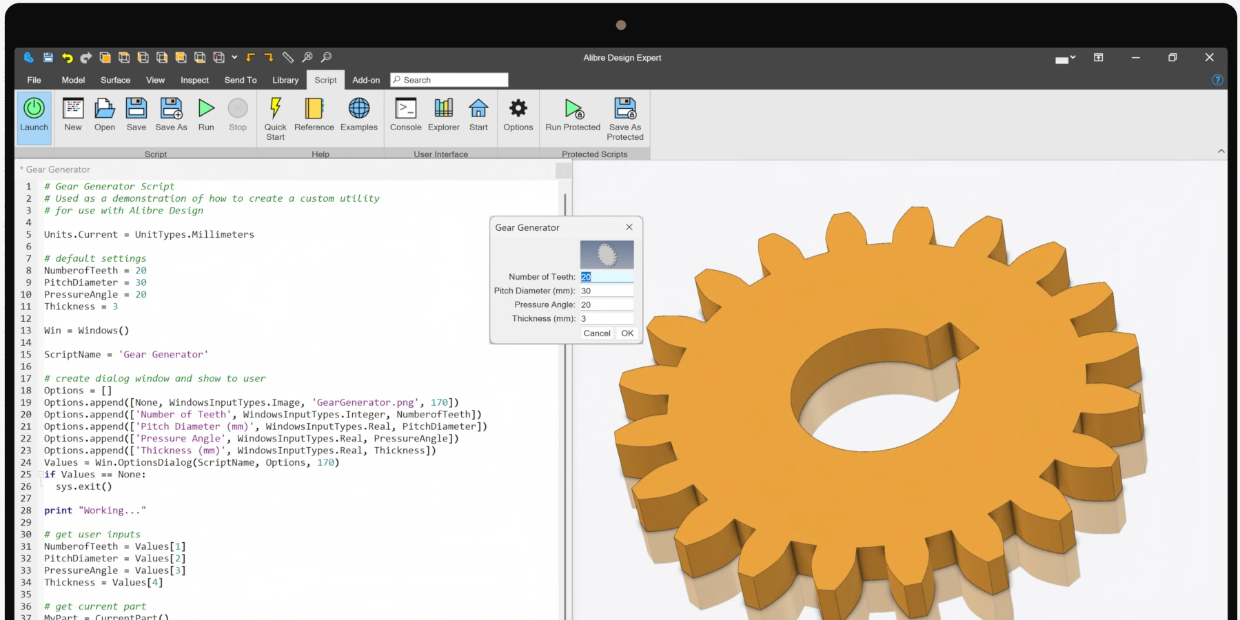 Alibre Script Python otomasyon araçları
